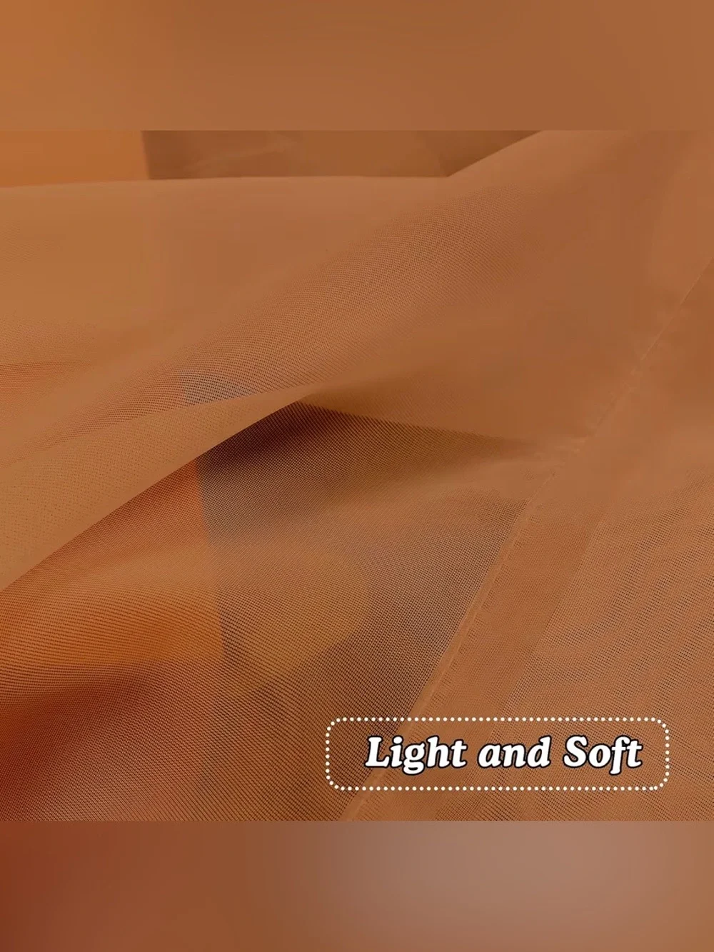 Sheer Orange Curtains NWT - Picture 3 of 4